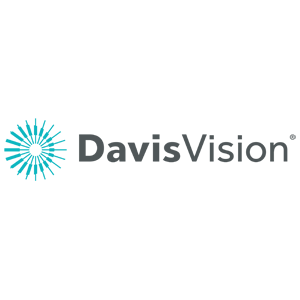 Davis Vision logo with a blue radial sunburst design on the left and the company name in gray text on the right.